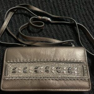 Brighton Metallic Leather Clutch